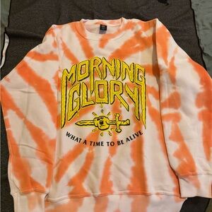Orange Tie-Dye Graphic Sweatshirt